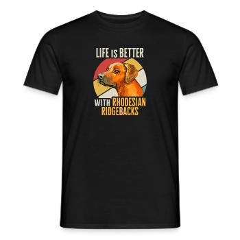 Rhodesian Ridgeback Dog - Men's T-Shirt - black - Front - AI Model Male 178 light (178cm)
