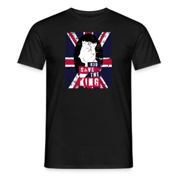 Dieu protège le roi - T-shirt homme - noir - Devant - AI Model Male 178 light (178cm)