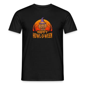 Vizsla Halloween Happy Howl-O-Ween - Men's T-Shirt - black - Front - AI Model Male 178 light (178cm)