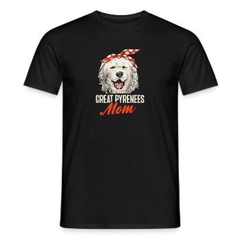Great Pyrenees Mama Hund Pyrenäen - Männer T-Shirt - Schwarz - Vorne - AI Model Male 178 light (178cm)