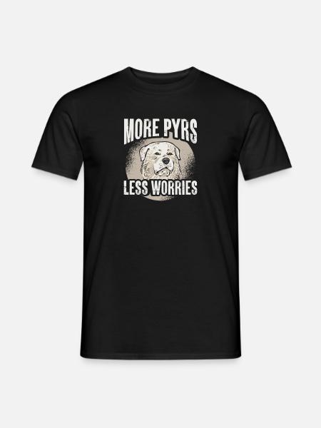 Mehr Pyrs weniger Sorgen Große Pyrenäen - Männer T-Shirt - Schwarz