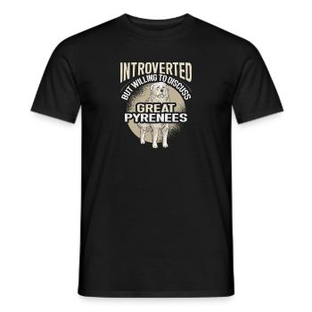 Introvertiert, aber diskussionsfreudig Große Pyren - Männer T-Shirt - Schwarz - Vorne - AI Model Male 178 light (178cm)