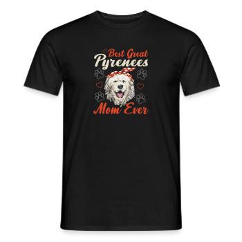 Beste Great Pyrenees Mama aller Zeiten - Männer T-Shirt - Schwarz - Vorne - AI Model Male 178 light (178cm)
