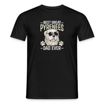 Bester Great Pyrenees Papa aller Zeiten - Männer T-Shirt - Schwarz - Vorne - AI Model Male 178 light (178cm)