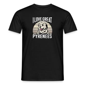Great Pyrenees Hund Ich liebe Great Pyrenees - Männer T-Shirt - Schwarz - Vorne - AI Model Male 178 light (178cm)