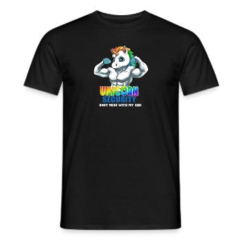 Einhorn Sicherheit Dont Mess With My Girl Funny - Männer T-Shirt - Schwarz - Vorne - AI Model Male 178 light (178cm)