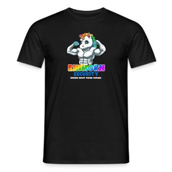 Einhorn Security Familienvater - Ärgere Nicht - Männer T-Shirt - Schwarz - Vorne - AI Model Male 178 light (178cm)