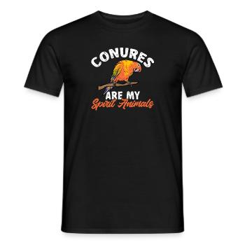 Molinasittich Perroquet Oiseau Perruche du Soleil - T-shirt homme - noir - Devant - AI Model Male 178 light (178cm)