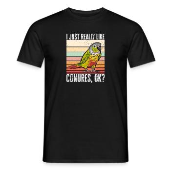 Molinasittich Perroquet Oiseau Perruche du Soleil - T-shirt homme - noir - Devant - AI Model Male 178 light (178cm)