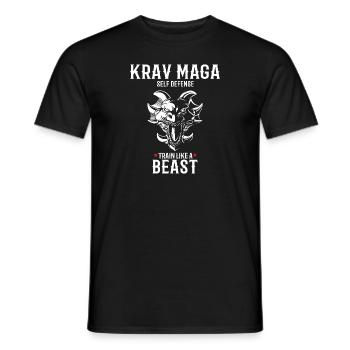Krav Maga Dragon - Trainieren wie eine Bestie - - Männer T-Shirt - Schwarz - Vorne - AI Model Male 178 light (178cm)