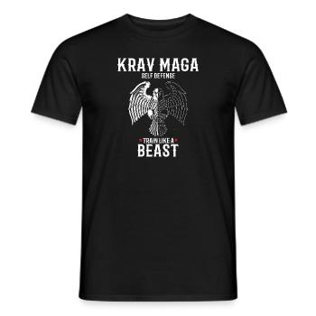 Krav Maga Eagle - Trainieren wie eine Bestie - - Männer T-Shirt - Schwarz - Vorne - AI Model Male 178 light (178cm)