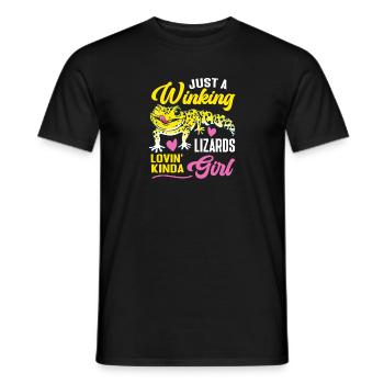 Leopard Gecko Lizard Reptiles Herpetologist - Men's T-Shirt - black - Front - AI Model Male 178 light (178cm)