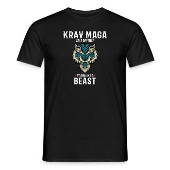 Krav Maga Lion - Trainieren wie eine Bestie - - Männer T-Shirt - Schwarz - Vorne - AI Model Male 178 light (178cm)