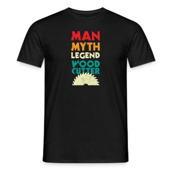 Woodworker retro man myth legend woodcutter - Männer T-Shirt - Schwarz - Vorne - AI Model Male 178 light (178cm)