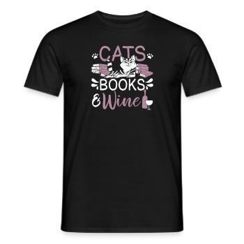Les amateurs de livres de chats lisent des livres - T-shirt homme - noir - Devant - AI Model Male 178 light (178cm)