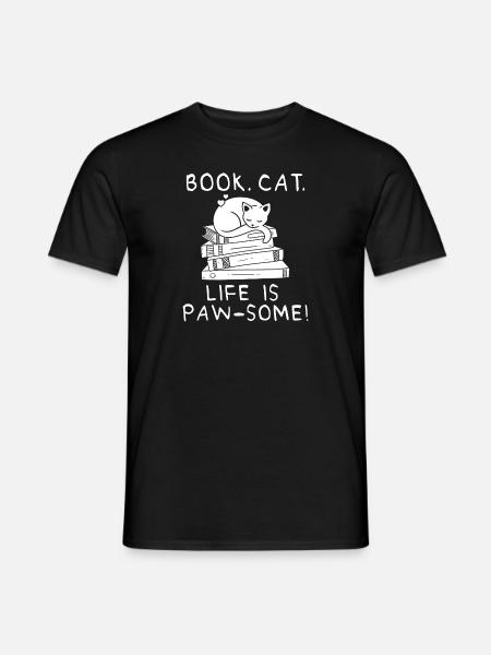 Cat Book Lovers Read Books - Men's T-Shirt - black