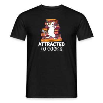 Les amateurs de livres de chats lisent des livres - T-shirt homme - noir - Devant - AI Model Male 178 light (178cm)