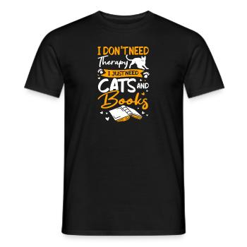 Les amateurs de livres de chats lisent des livres - T-shirt homme - noir - Devant - AI Model Male 178 light (178cm)