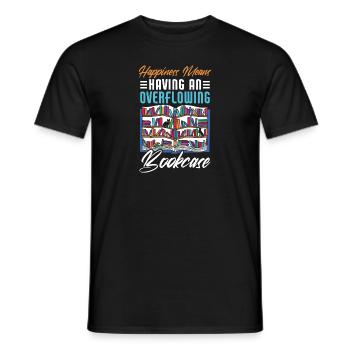 Les amateurs de livres de chats lisent des livres - T-shirt homme - noir - Devant - AI Model Male 178 light (178cm)