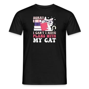 Les amateurs de livres de chats lisent des livres - T-shirt homme - noir - Devant - AI Model Male 178 light (178cm)