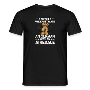 Airedale Terrier Chien - T-shirt homme - noir - Devant - AI Model Male 178 light (178cm)