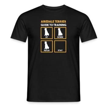 Airedale Terrier Chien - T-shirt homme - noir - Devant - AI Model Male 178 light (178cm)