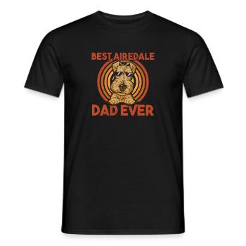 Airedale Terrier Hund - Männer T-Shirt - Schwarz - Vorne - AI Model Male 178 light (178cm)