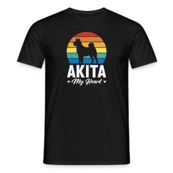 Akita Inu américain - T-shirt homme - noir - Devant - AI Model Male 178 light (178cm)