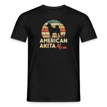 Akita Inu américain - T-shirt homme - noir - Devant - AI Model Male 178 light (178cm)