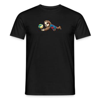 Volleyball Niedliches Faultier Jungen Mädchen - - Männer T-Shirt - Schwarz - Vorne - AI Model Male 178 light (178cm)