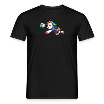 Volleyball Einhorn Jungen Mädchen - Einhorn Graben - Männer T-Shirt - Schwarz - Vorne - AI Model Male 178 light (178cm)