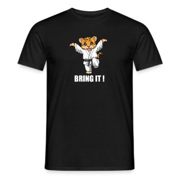 Lustiger Karate Tiger Crane Kick - Karate - Männer T-Shirt - Schwarz - Vorne - AI Model Male 178 light (178cm)