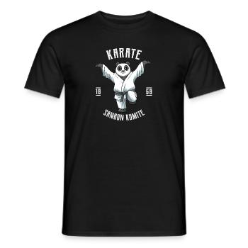 Karate Panda Crane Kick - Niedliches Karate - Männer T-Shirt - Schwarz - Vorne - AI Model Male 178 light (178cm)