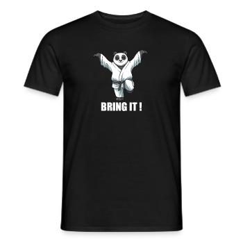 Lustiger Karate-Panda-Kranich-Kick - Karate - Männer T-Shirt - Schwarz - Vorne - AI Model Male 178 light (178cm)