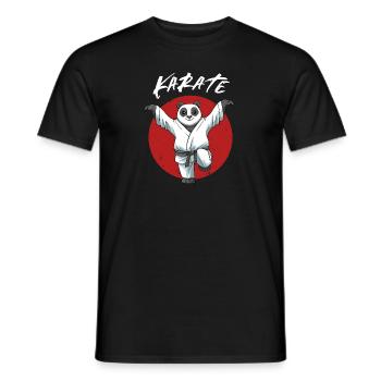Karate Panda Crane Kick - Jungen und Mädchen - Männer T-Shirt - Schwarz - Vorne - AI Model Male 178 light (178cm)