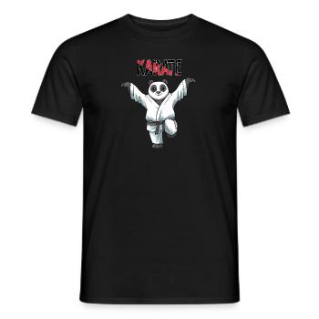 Karate Panda Crane Kick - Karate Kampf Kampfkunst - Männer T-Shirt - Schwarz - Vorne - AI Model Male 178 light (178cm)