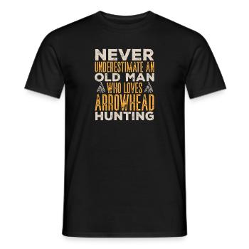 Arrowhead Hunting Arrowhead Collector - Men's T-Shirt - black - Front - AI Model Male 178 light (178cm)