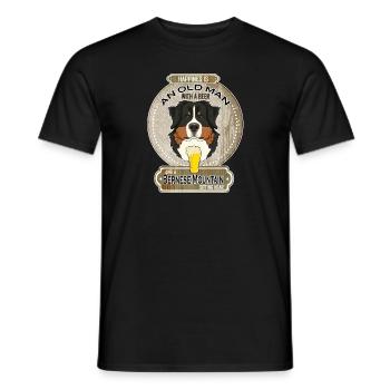 Bouvier bernois Papa Amateur de bière - T-shirt homme - noir - Devant - AI Model Male 178 light (178cm)