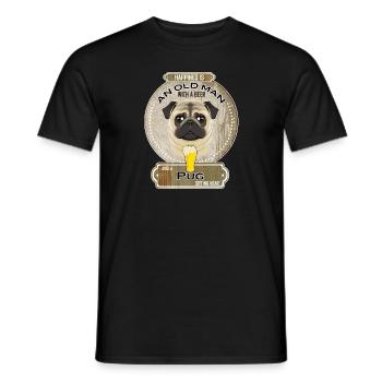 Pug Dad Beer Lover - Männer T-Shirt - Schwarz - Vorne - AI Model Male 178 light (178cm)