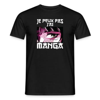 I Can't i Have Mange french quote Funny Japanese O - Men's T-Shirt - black - Front - AI Model Male 178 light (178cm)