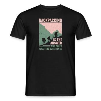 Camping en plein air Randonnée Backpacking - T-shirt homme - noir - Devant - AI Model Male 178 light (178cm)