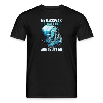 Camping en plein air Randonnée Backpacking - T-shirt homme - noir - Devant - AI Model Male 178 light (178cm)