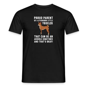 Basenji Hund Geschenk - Männer T-Shirt - Schwarz - Vorne - AI Model Male 178 light (178cm)