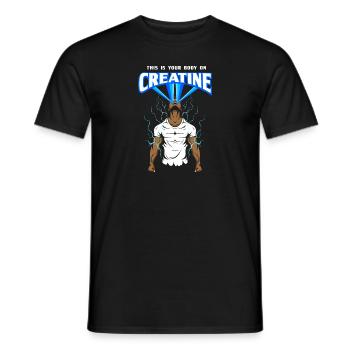 Workout Bodybuilding Fitnessstudio Gewichtheben - Männer T-Shirt - Schwarz - Vorne - AI Model Male 178 light (178cm)