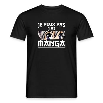 I Can't i Have Mange french quote Funny Japanese O - Men's T-Shirt - black - Front - AI Model Male 178 light (178cm)