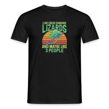 Herpétologiste des reptiles lézards caméléons - T-shirt homme - noir - Devant - AI Model Male 178 light (178cm)