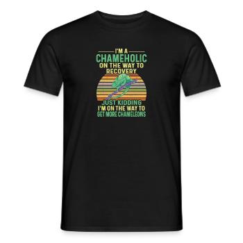 Herpétologiste des reptiles lézards caméléons - T-shirt homme - noir - Devant - AI Model Male 178 light (178cm)