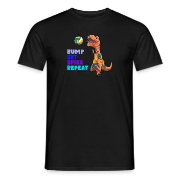 Niedlicher und lustiger Volleyball-T-Rex - Männer T-Shirt - Schwarz - Vorne - AI Model Male 178 light (178cm)