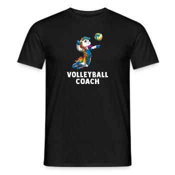 Volleyballtrainer Einhorn - Niedliche - Männer T-Shirt - Schwarz - Vorne - AI Model Male 178 light (178cm)