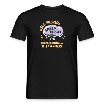 Fournir une orthophonie pour la gelée de beurre d’arachide - T-shirt homme - noir - Devant - AI Model Male 178 light (178cm)